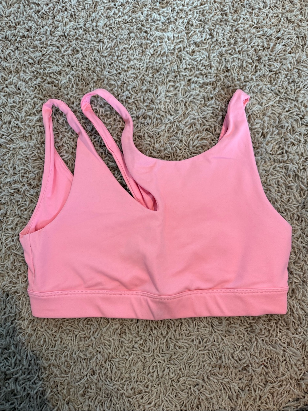 ALO Yoga Pink Double-Strap Seamless Sports Bra
